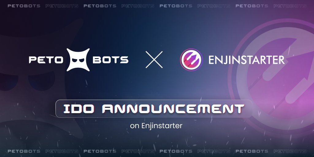 🚨IDO ANNOUNCEMENT🚨 We're thrilled to announce that Petobots has partnered with @enjinstarter, a top-tier launchpad, for our upcoming $PBOT IDO!🤝 We're honored to collaborate with the best of the best in web3 like Enjinstarter. Stay tuned for the exact date!
