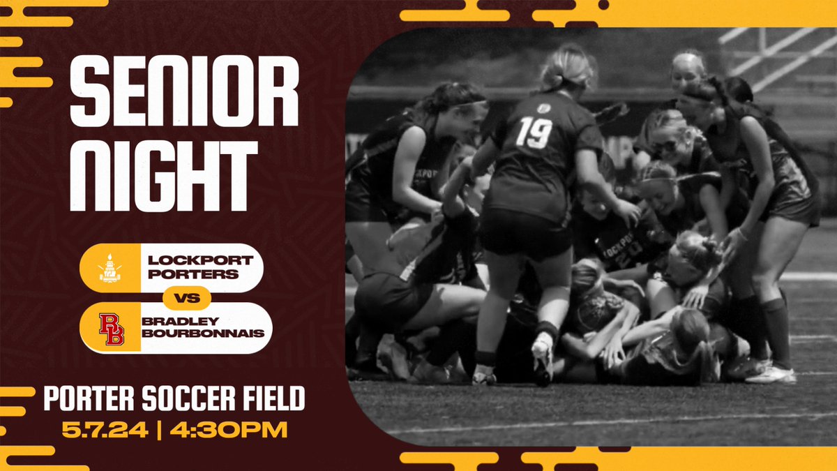 Senior Night for @SoccerLockport at the Soccer Stadium at 4:30pm. #porterpride