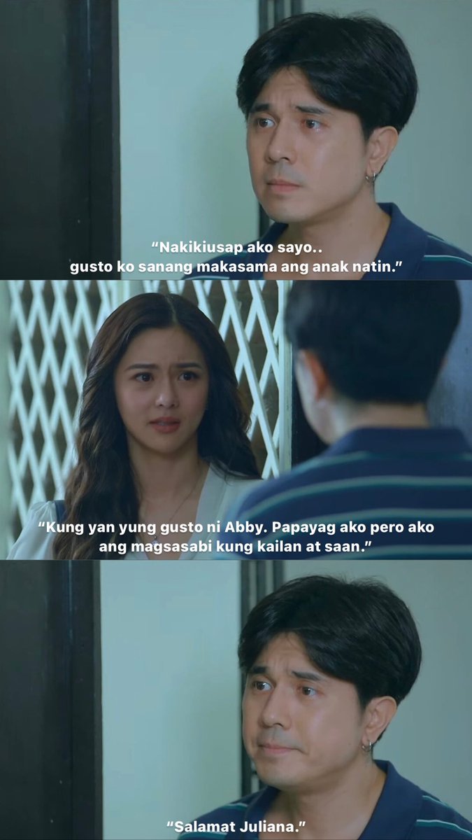 nice scene, nakikiusap si Victor kay Juliana para makasama ang anak na si Abby.... Fatherlove.... 

#LinlangNagkasundo 
_ctto_