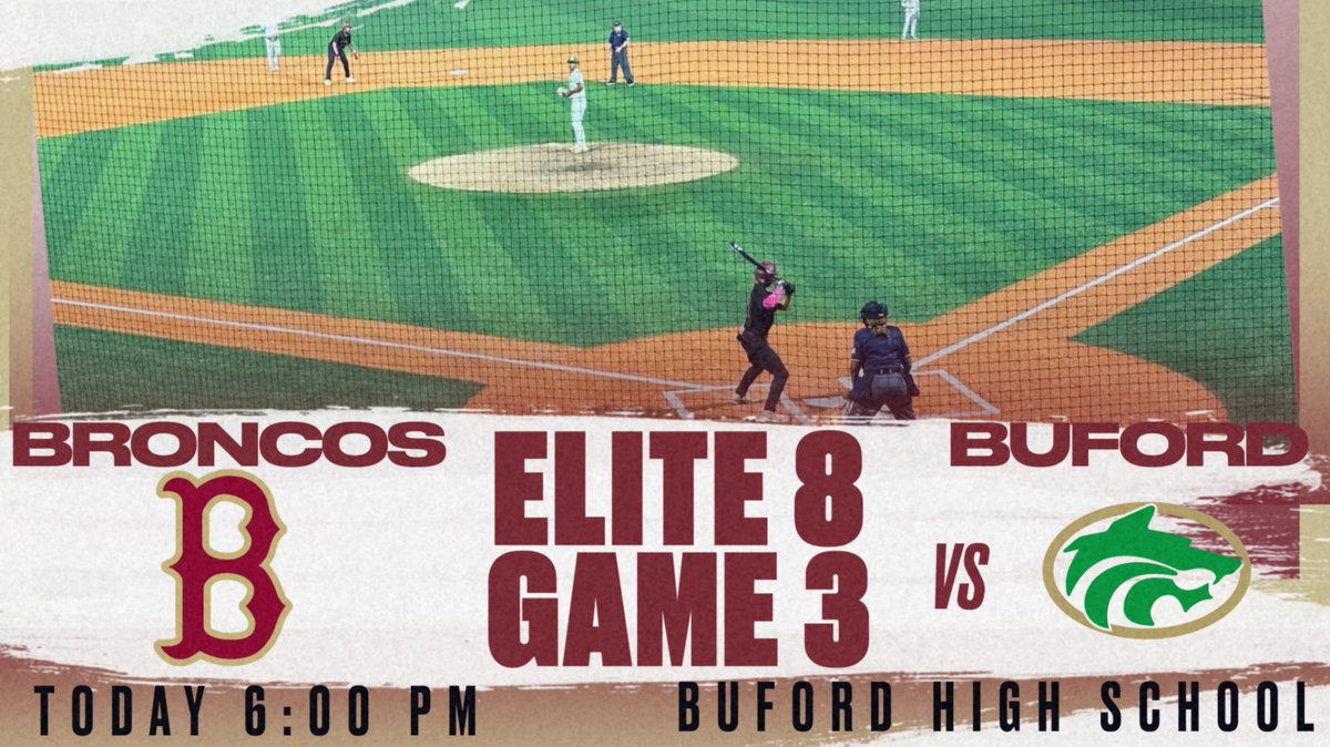 Doesn't get any bigger than this! Game 3 @ Buford HS tonight at 6 pm for a spot in the FINAL 4! Need everyone in Snellville to make the short drive and support these players! Let's Go Brookwood!!