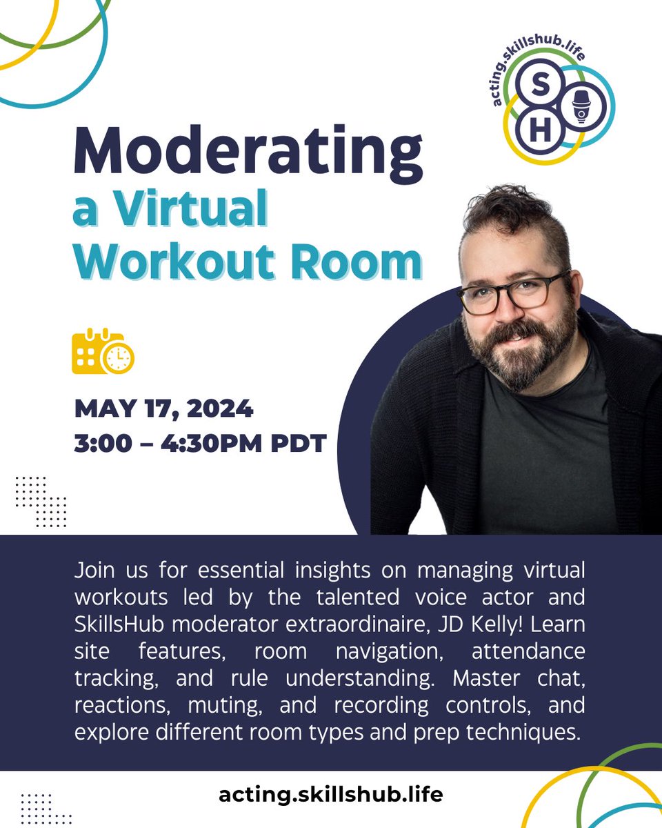 Just 10 days till I run this short course on @SkillshubA on running a virtual workout room for #VoiceActors on #VoiceActing looking forward to helping & answering questions! #VoiceOver #SkillsHub