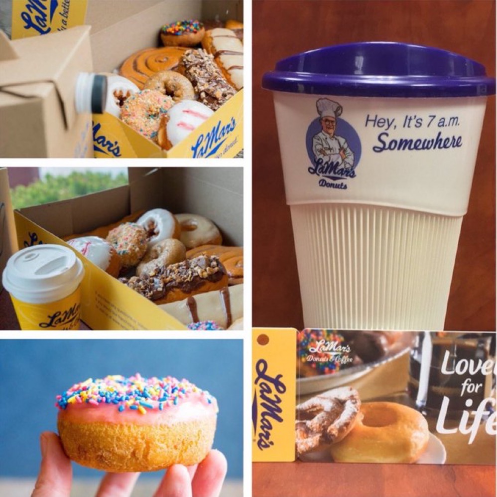 🎉 It's Ray Lamar's birthday giveaway time! 🎉 Retweet, comment, and follow for a chance to win a $25 Lover for Life card, a LaMar's tee, reusable cup! 10 lucky winners will be announced this Wed by 4pm MST. Help us reach 10K followers! #LaMarsDonuts #TellAFriendToTellAFriend