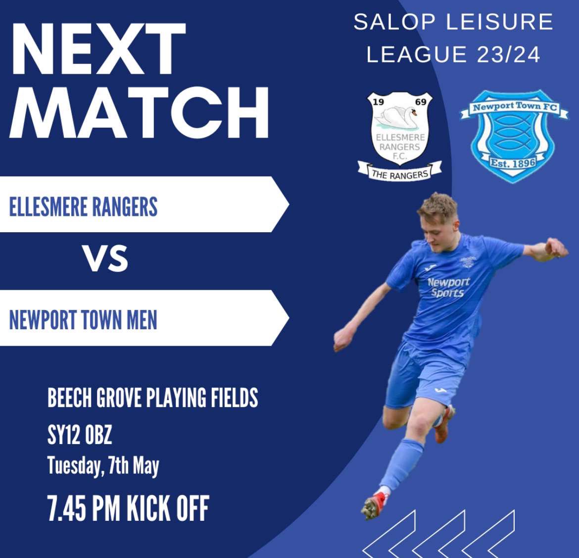Our men’s side’s penultimate game of the season this evening 🐟💙 #UpTheTown #threefishes @NewportTownMens