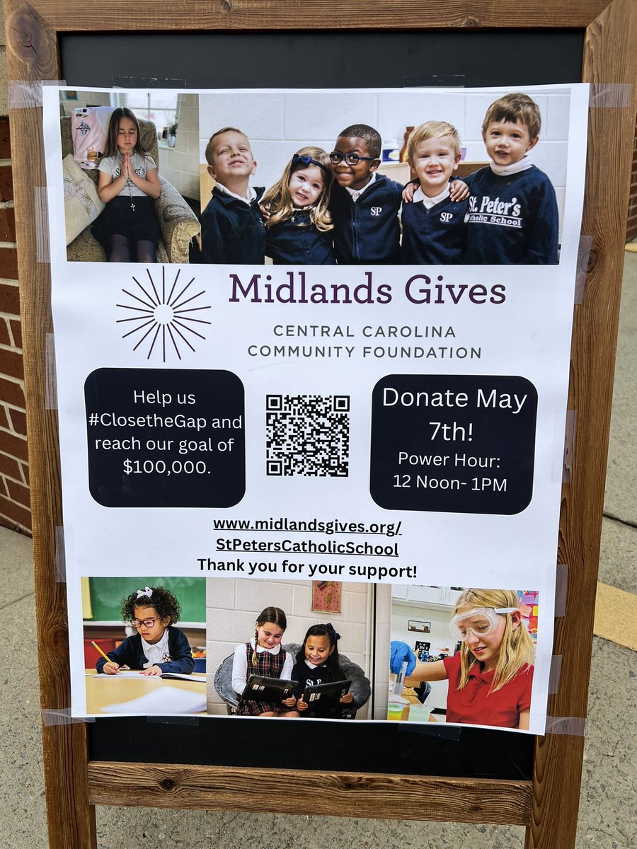 Our students love their school 💙💛 Thank you to our 5th and 6th grade students who passed out Midlands Gives cards during morning carline. 

Make a donation:
midlandsgives.org/StPetersCathol…

#WeLoveStPeters #MidlandsGives