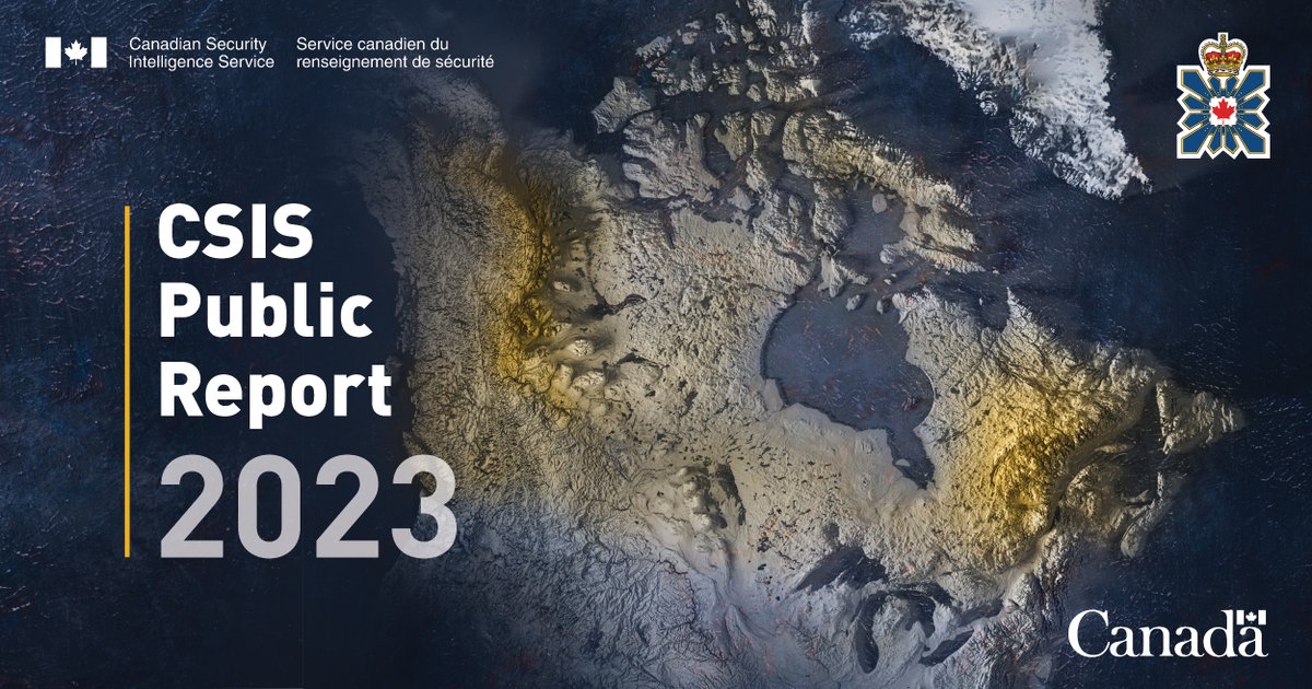 CSIS just published its 2023 Public Report! 

Once a year, CSIS publishes a public report that provides insight on the important work done to protect Canada’s #NationalSecurity.

Read the CSIS 2023 Public Report: 

canada.ca/en/security-in…