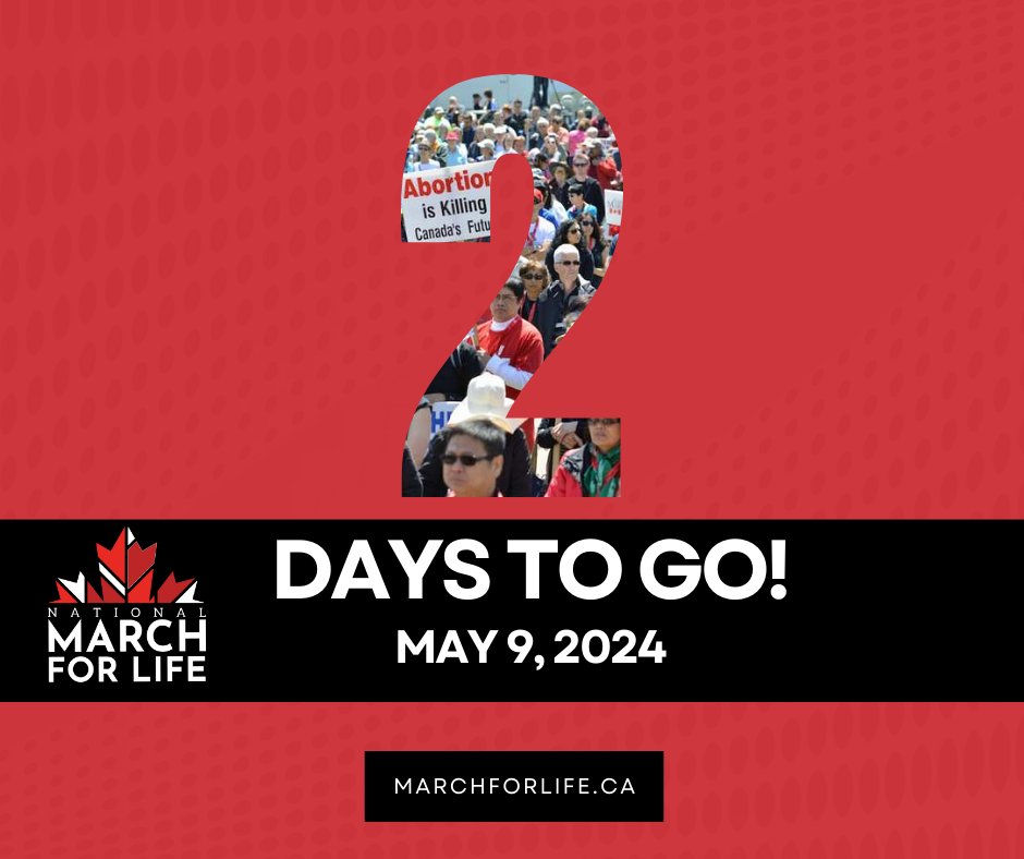 The day is almost here! Every step we take is a powerful statement advocating for the sanctity of life and the National #MarchForLife is just one step toward building a future where every life is cherished & protected. marchforlife.ca. #WhyWeMarch 🇨🇦 🙌👶