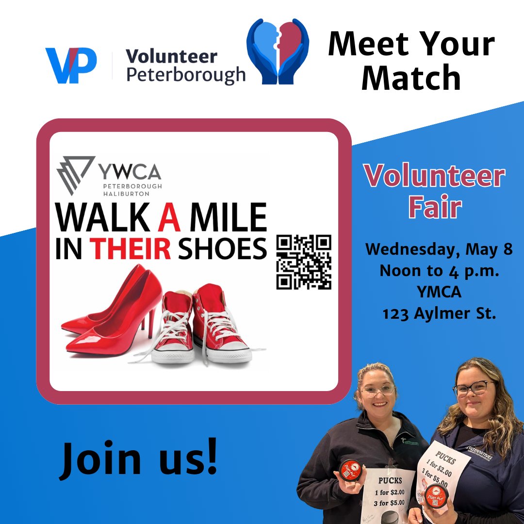 We'll be at @VolunteerPtbo's 'Meet Your Match' fair tomorrow! Want to give back to our community? Come on out to @YMCA_of_Ptbo on Aylmer St, 12-4pm, and meet with staff from dozens of local organizations who need helping hands from someone just like you. volunteerpeterborough.ca/meet-your-matc…