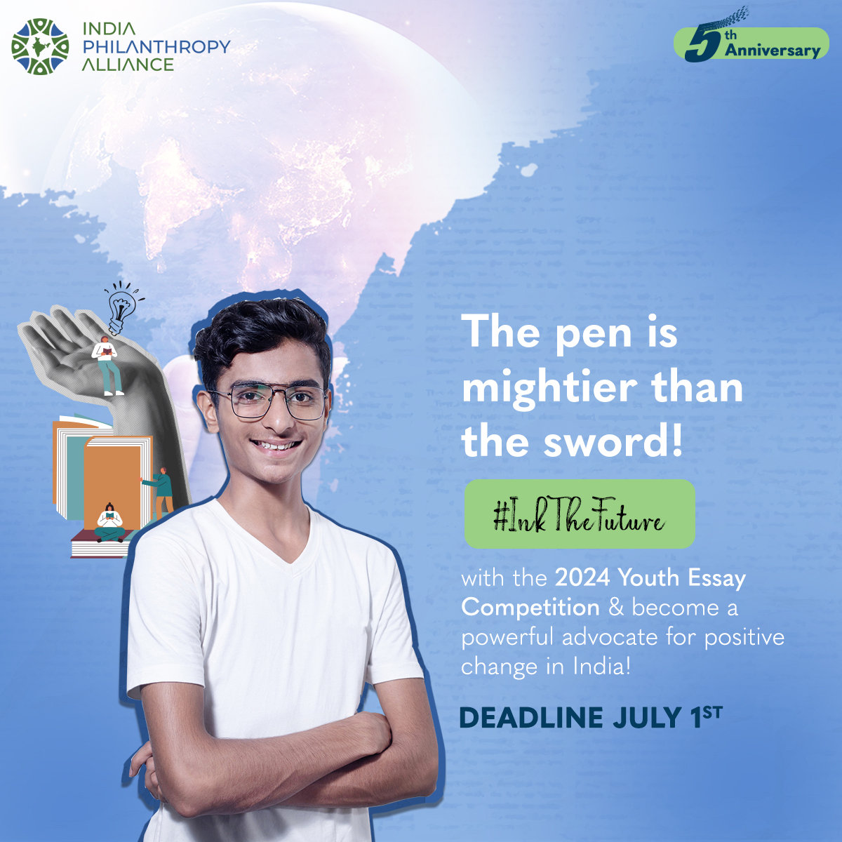 Young changemakers, assemble! This is your opportunity to not only win $1000 for a nonprofit of your choice, but also to share your vision with leading nonprofits working on the ground in India. ​ The deadline for the competition is July 1st, 2024. Let your voice be the change!