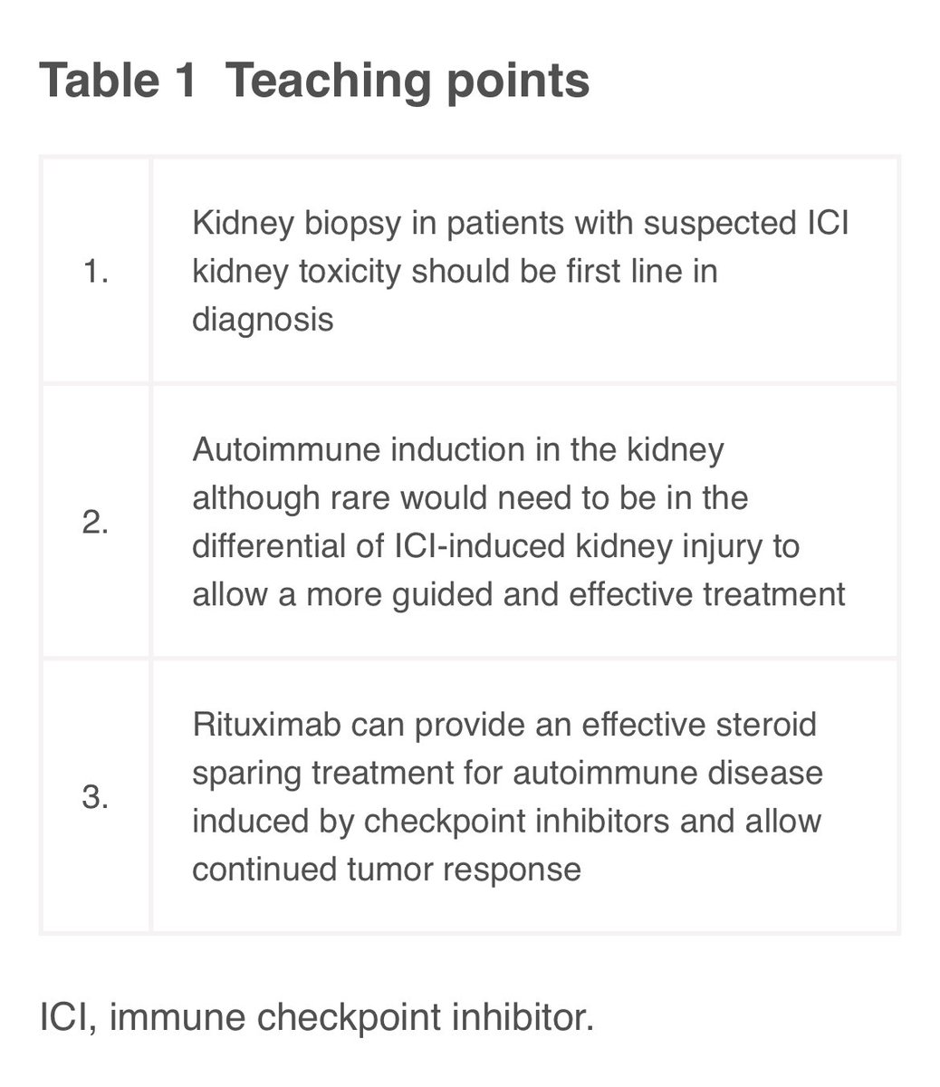 🫘Immune check point inhibitors induced lupus nephritis 🙁 ✅Kidney biopsy should be done in ICI induced renal injury 👍Immune adverse events- Full house lupus like nephritis can occur with ICI @KIReports kireports.org/article/S2468-…