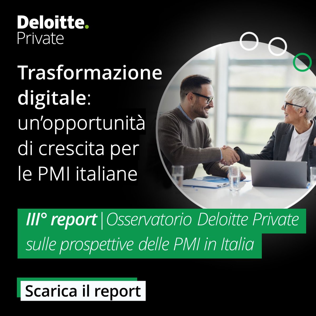 Nel terzo report dell’Osservatorio Deloitte Private viene analizzata l’influenza della trasformazione digitale sulle prospettive delle PMI in Italia. Scopri di più: deloi.tt/4dwcjhC #TrasformazioneDigitale #OsservatorioDeloittePrivate #DeloitteItalia