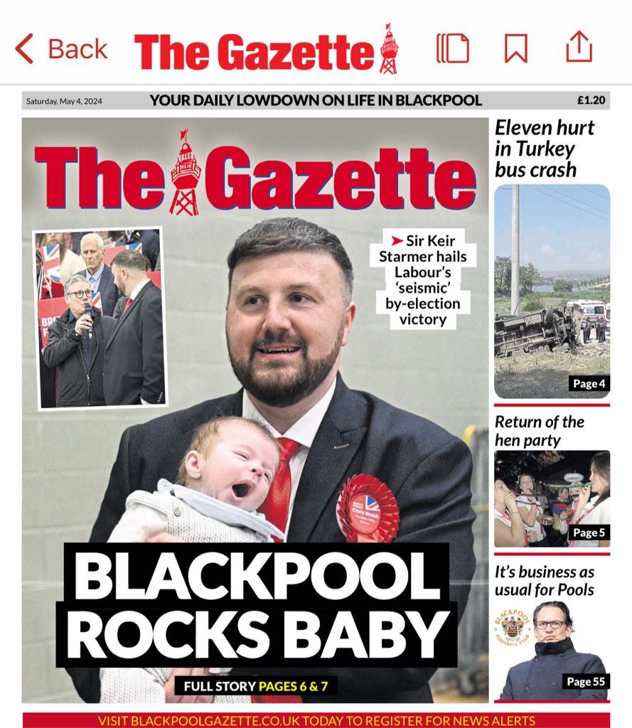 New Blackpool South MP @ChrisWebbMP has just been sworn in, watched by his wife and new baby, and predecessor @GordonMarsden, from the guest gallery, and @Keir_Starmer on front bench. The late Sir Tony Lloyd (for whom Chris worked) would have been so proud.