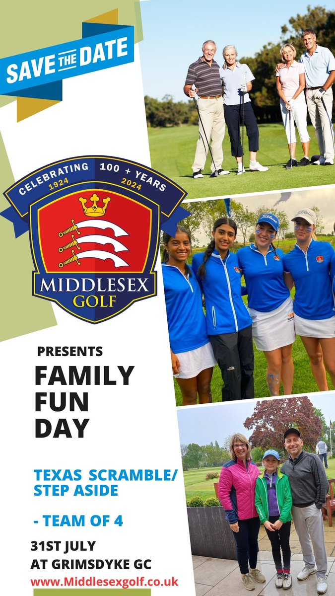 Have you got your team entered for the Family Fun Day at @GrimsDykeGC It's a Texas Scramble / Step Aside - so suits ALL abilities An opportunity to get ALL the family together Entry could not be simpler! See ⬇️ golfgenius.com/pages/10424285… 😆⛳ #centenaryyear #MiddlesexGolf