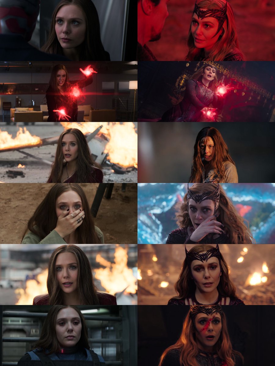 “they will never stop being afraid of you.”

the scarlet witch exactly 6 years apart. ❤️‍🔥