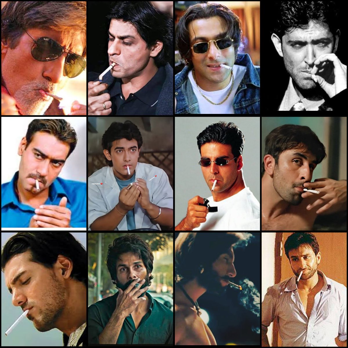 Which HERO Have Best Smoking🚬 STYLE..❓
.
#ShahRukhKhan #SalmanKhan #HrithikRoshan #Ajaydevgn #Aamirkhan #AkshayKumar #RanbirKapoor #RanveerSingh