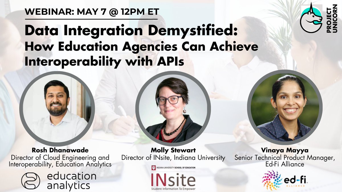 projunicorn's tweet photo. Curious about how districts and states are achieving seamless data integration? Join us at 12pm ET today for our webinar “Data Integration Demystified: How Education Agencies Can Achieve Interoperability with APIs.” to learn more! 
Register here: https://t.co/yDZS4Q2FOi https://t.co/A1tY8OutmM
