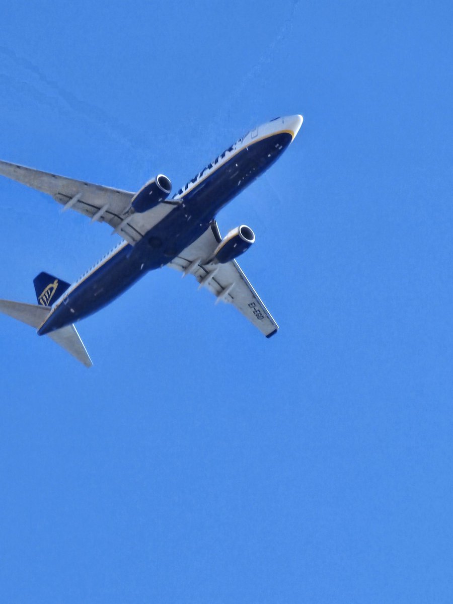 Jet2 plane, with their friendly low fares, flying overhead