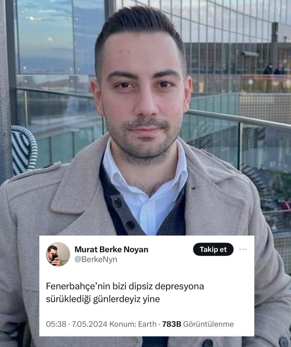 #Fenerbahce Fenerbahçe taraftarı Avukat Murat Berke Noyan, Konyaspor maçı sonrası kalp krizi geçirerek hayatını kaybetti. ➡️ Son paylaşımında “Fenerbahçe’nin bizi dipsiz depresyona sürüklediği günlerdeyiz yine” yazmıştı.