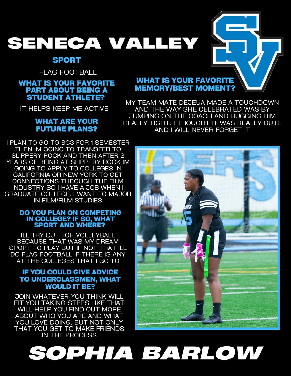 SV Athletics has paired with SALT (Student-Athlete Leadership Team) to develop Senior Salutes, highlighting the memories and future plans of our Senior Student-Athletes who have given so much to our programs! Today we Salute Seniors Aiden Burns & Sophia Barlow!