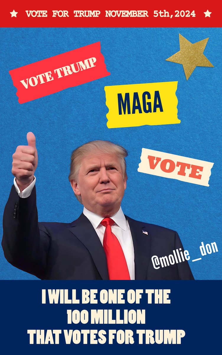 I’ll be one of the 100M voting for Trump this November. I hope you will be as well. MAGA 🇺🇸 TRUMP 2024