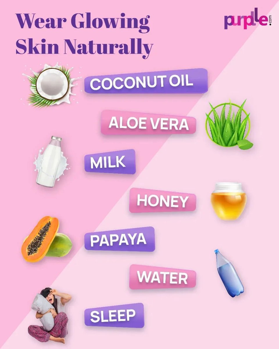 Wear Glowing Skin Naturally 
✅ coconut Oil
✅ aloe vera
✅ Milk 
✅ honey
✅ Papaya
✅ Water
✅ Sleep
#skincareroutine #skincare #SKIN1004 #glowyskin #beauty #beautytips #BeautyAndTheBeast