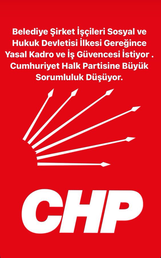 @HakveAdale @eczozgurozel @herkesicinCHP @CHPKadinKolu @veliagbaba @fethigurer @DiSK_Genel_is @hakiskonf @bldyekadro @Cansiz2020 @Beldiyeli27 @_ozgedemir_ @iscihaber @tabibturkiye @samet_kucukyyci @HalitOuz41 Belediye Şirket İşçiler Adına Canı Gönülden Teşekkür Ederiz Sayın @eczozgurozel @herkesicinCHP @chpgenclikgm @selinsayekboke @avdenizyucel @gokanzeybekCHP @ekrem_imamoglu @mansuryavas06 @fethigurer @muzeyyensevkin @nerminyldrmkara @veliagbaba @M_Sarigul #BelediyelerdeİşçiKıyımı