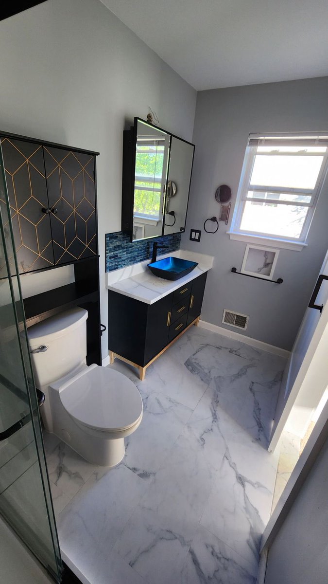 Our specialty is truly the transformation 🤯 #RenovationsNow ✅ 

#homeimprovement #style #bathroomdesign #remodel #transformation #beforeandafter #macombcounty