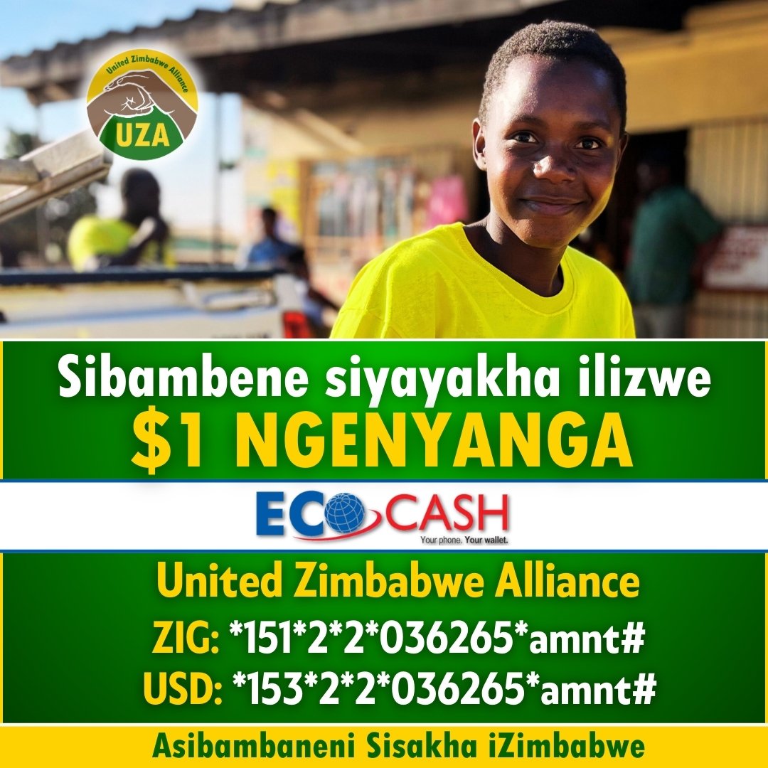 Join @uzalliance (United Zimbabwe Alliance). Ngatibaneyi tivake Nyika🇿🇼