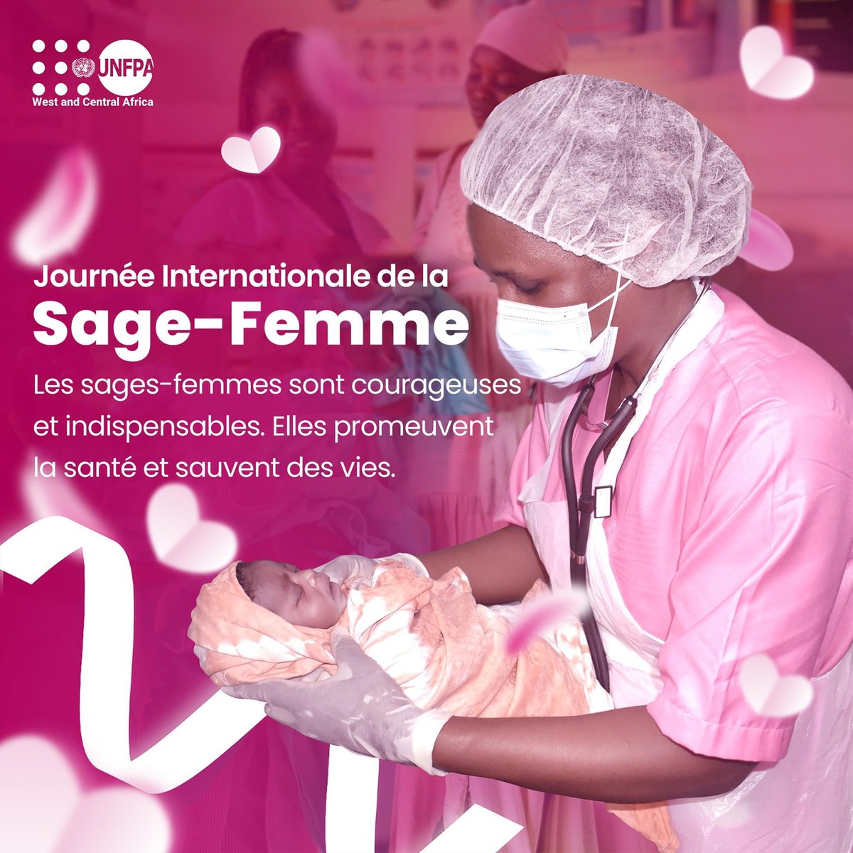 Journée Internationale de la Sage-Femme Les sages-femmes sont courageuses et indispensables. Elles promeuvent la santé et sauvent des vies. @UNCERF @UNFPA_WCARO #IDM2024 #MidwivesAndClimate