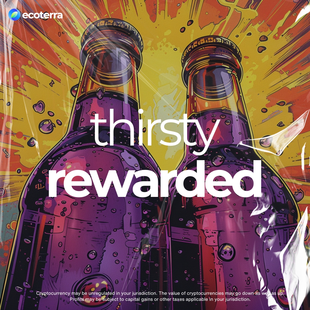 Desire hydration and rewards? Make your thirst count by using Ecoterra's Beta app to earn crypto while recycling your bottles with our Recycle 2Earn program. #recycle2earn #ECOTERRA