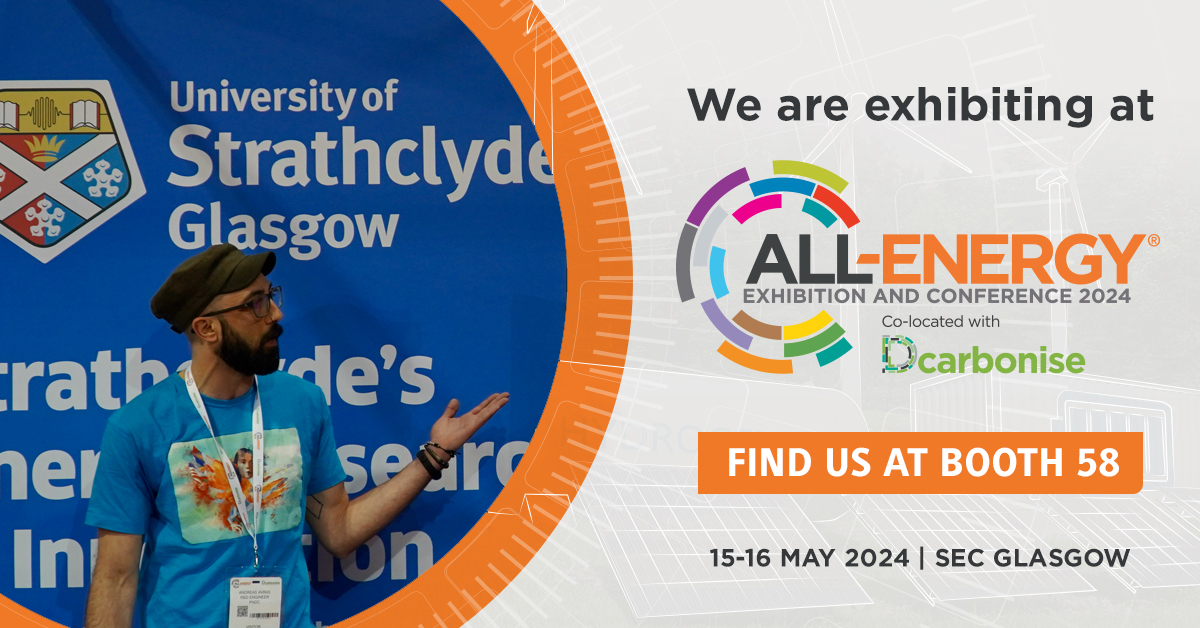 We’re exhibiting at @AllEnergy Exhibition & Conference @SECGlasgow, 15 - 16 May. 📍 Find us @UniStrathclyde stand 58, alongside colleagues from @NMIS_group & several other exhibitors accelerating energy research and innovation at Strathclyde. We hope to see you at #AllEnergy24!