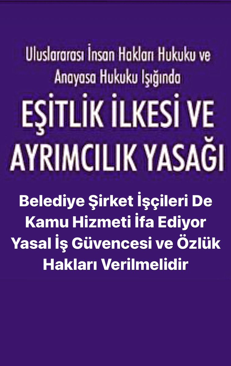 @HakveAdale @eczozgurozel @herkesicinCHP @CHPKadinKolu @veliagbaba @fethigurer @DiSK_Genel_is @hakiskonf @bldyekadro @Cansiz2020 @Beldiyeli27 @_ozgedemir_ @iscihaber @tabibturkiye @samet_kucukyyci @HalitOuz41 Ayrım Yapılmasın Eşitlik İlkesi Gereğince Haklarımız Verilsin Sn @eczozgurozel @herkesicinCHP @chpgenclikgm @selinsayekboke @avdenizyucel @gokanzeybekCHP @ekrem_imamoglu @mansuryavas06 @fethigurer @muzeyyensevkin @nerminyldrmkara @veliagbaba @M_Sarigul #BelediyelerdeİşçiKıyımı