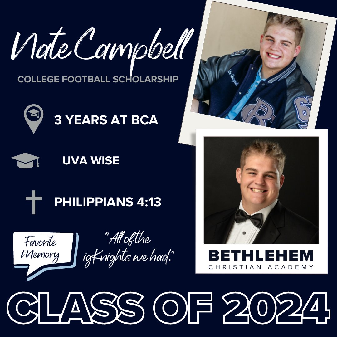 BCA Senior Spotlight: Nate Campbell

Congratulations!

#Classof2024