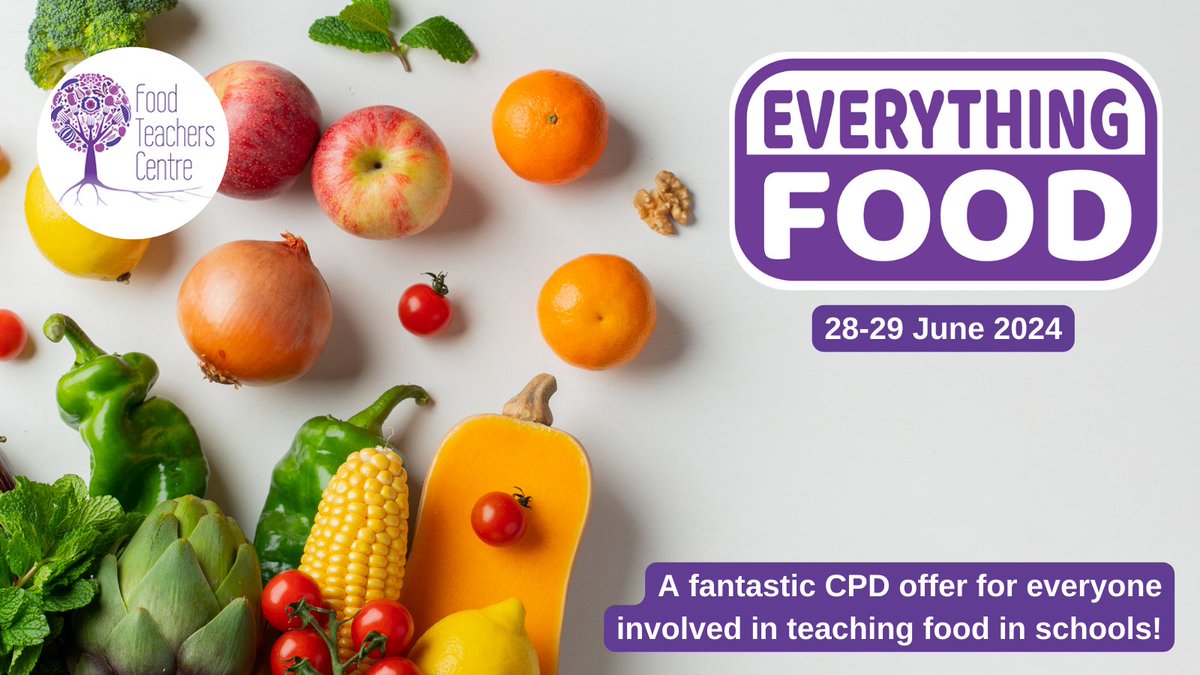 Everything Food, 28-29 June New 2-day event: 🧑‍🏫 Create your own CPD 🧑 Primary & secondary 🍎 Focus on food for next year 🎫 School ticket 🖥️ Get access to the entire programme, post event 📜CPD certificate All this for just £40! Details ⤵️ food-teachers-centre.cademy.co.uk/everythingfood