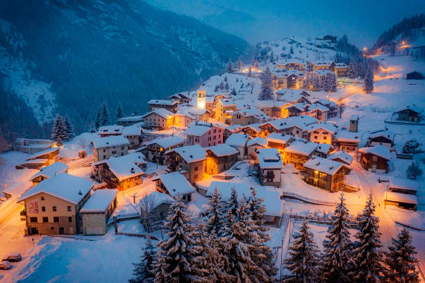Fairytale alpine village of Pianazzo, Valtellina, Italy