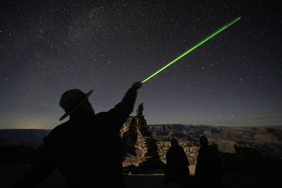 Join park rangers and astronomy volunteers for laser guided constellation tours tonight (4/7/24) and Thursday (4/9/24). Meet at the South Rim Visitor Center at 8:30 pm. Here's the complete schedule of this week's night sky programs: go.nps.gov/gc-nsky (2287)