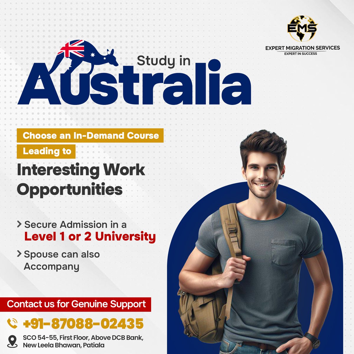 Ready to advance your career in Australia? Choose an in-demand course that leads to exciting work opportunities! Secure your spot at a top-tier Level 1 or 2 university, and bring your spouse along for the journey. 
.
.
#ExpertMigrationServices #StudyinAustralia #SettleInAustralia