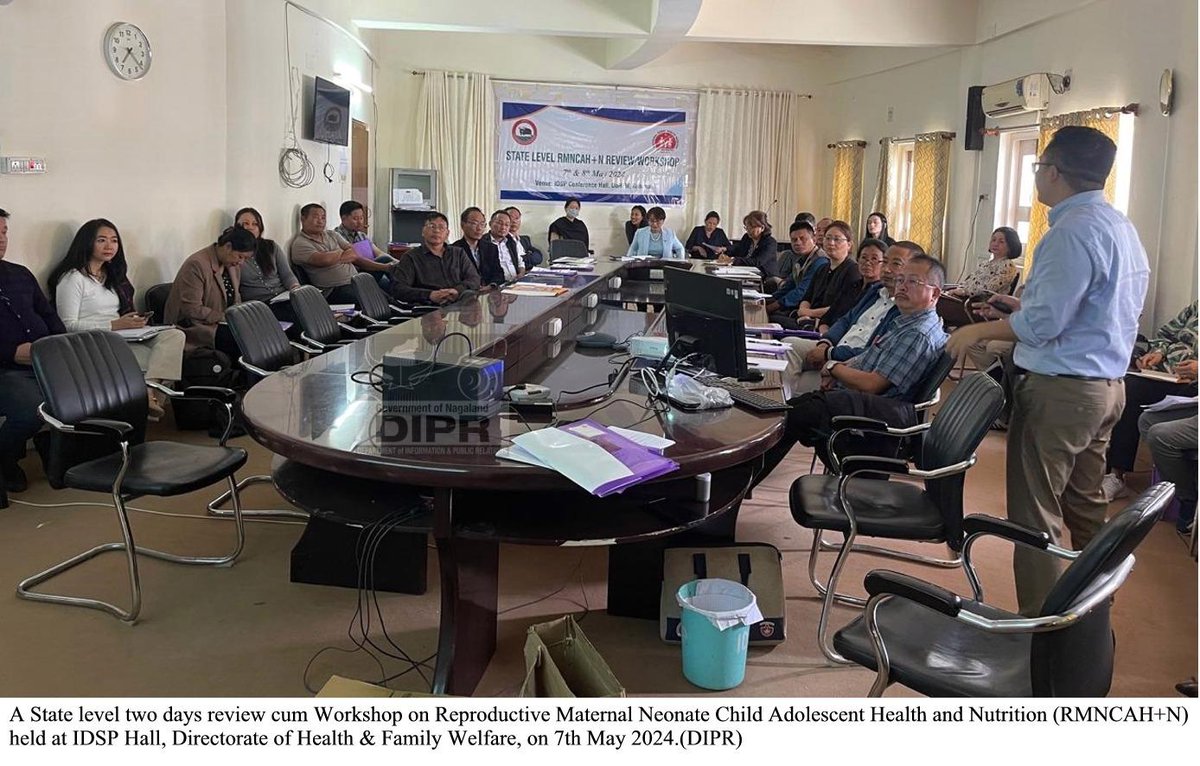 Two-day state-level review cum workshop on Reproductive Maternal Neonate Child Adolescent Health and Nutrition commences

facebook.com/allindiaradion…
@HealthNagaland
@airnewsalerts
@airkohima2
@dipr_nagaland
@MyGovNagaland