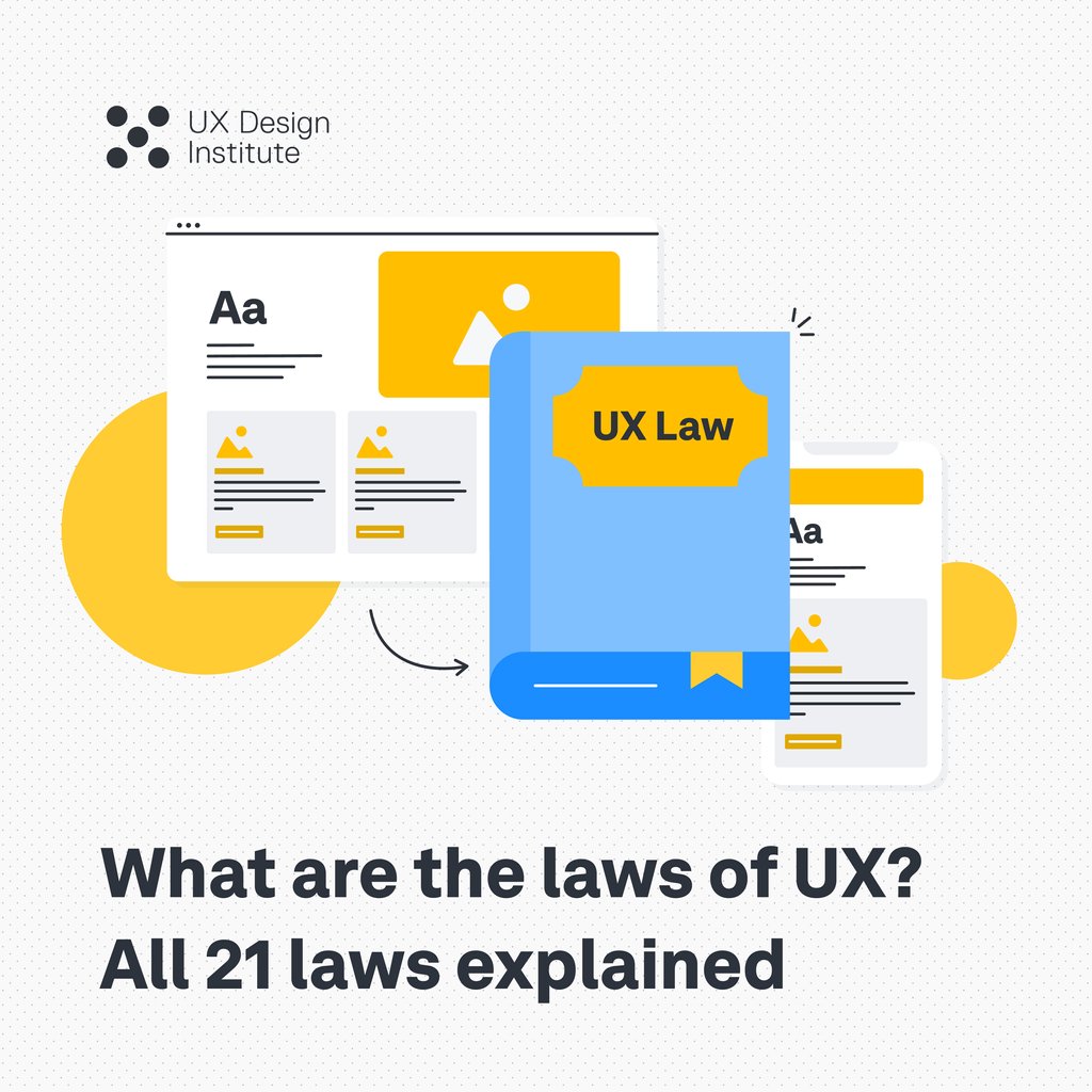 The laws of UX are a guiding set of principles for UX, UI, and product designers. They help us to understand how people perceive and interact with our products
⁠
You can find all 21 laws explained here: l8r.it/kVkV ✨️⁠

#ux #uxdesign #uxjobs #design