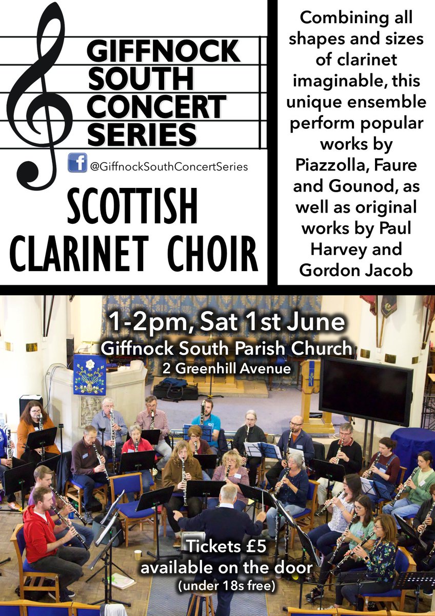 Giffnock South Concert Series sees talented musicians perform quality live music in a beautiful southside sanctuary on Saturdays throughout the year! On June 1st they'll be joined by the Scottish Clarinet Choir. 𝗙𝗶𝗻𝗱 𝗼𝘂𝘁 𝗺𝗼𝗿𝗲: tinyurl.com/3vtatz9a