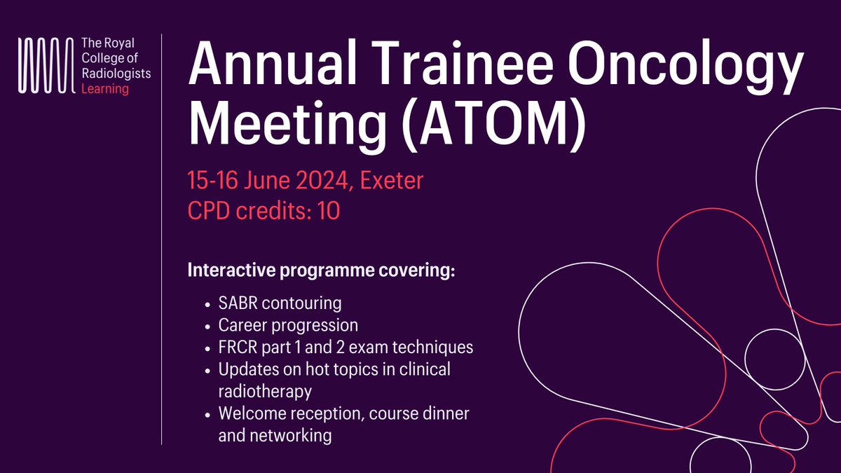 Less than 6 weeks until oncology trainees gather at #ATOM24! Join us for two days of engaging workshops and stimulating discussions. The conference programme will cover a range of topics relevant to our field. Book now: bit.ly/3sBQzyl