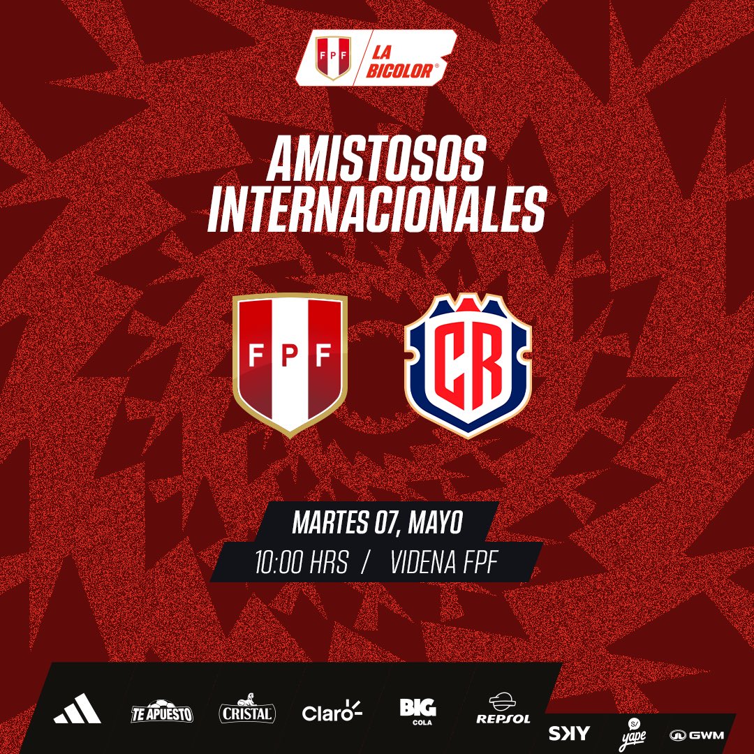 🗣️ 𝑷𝒓𝒖𝒆𝒃𝒂 𝒊𝒏𝒕𝒆𝒓𝒏𝒂𝒄𝒊𝒐𝒏𝒂𝒍 #LaBicolor Sub 20 🇵🇪 🆚 Costa Rica 🇨🇷 📲 Disfruta la transmisión gratuita a través de fpfplay.com #UnSentimientoQueNosUne