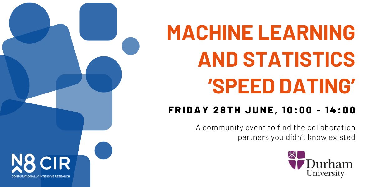 Calling all Durham Researchers! Our Machine Learning & Statistics Community Day will introduce you to colleagues who work with your software, in your research area, or who have similar goals. Make sure you sign up for a day of discussion & collaboration➡️eventbrite.co.uk/e/n8-cir-machi…