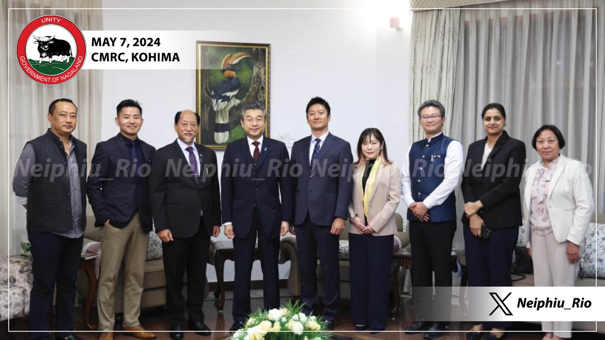 Neiphiu_Rio's tweet image. A warm welcome to Japanese Ambassador to India @JapaninIndia, Mr. Hiroshi Suzuki @HiroSuzukiAmbJP, on his return visit to Nagaland. Looking forward to strengthening cultural and diplomatic ties. I wish him, and his delegation, a pleasant stay.
