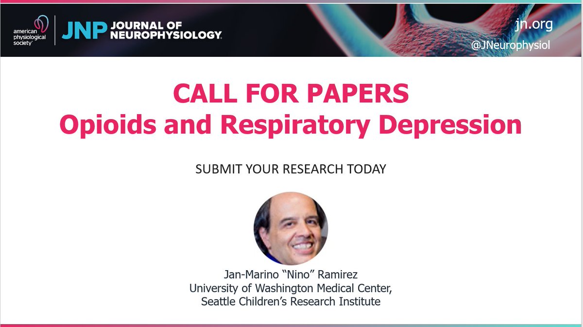 📢@JNeurophysiol is excited to announce our newest #CallforPapers on #Opioids and #RespiratoryDepression!

➡️Learn more about this call here: ow.ly/5FxP50RysUK

#morphine #breathing #CentralNervousDepressants #Benzodiazepines #alcohol