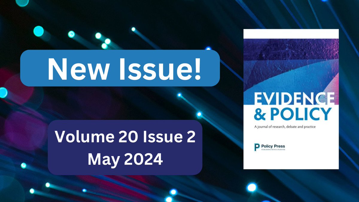 Our latest issue is now published! @EvidencePolicy Vol 20 Issue 2, May 2024 With articles by @CalnanSusan, @VLWard, @jonasvidebaek, @_Mathieu_Ouimet & more. @policypress @BUP_Journals Explore the issue ⬇️ bristoluniversitypressdigital.com/view/journals/…