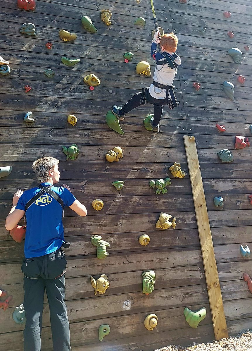 Year 4 busy challenging themselves on the ropes at Marchants Hill