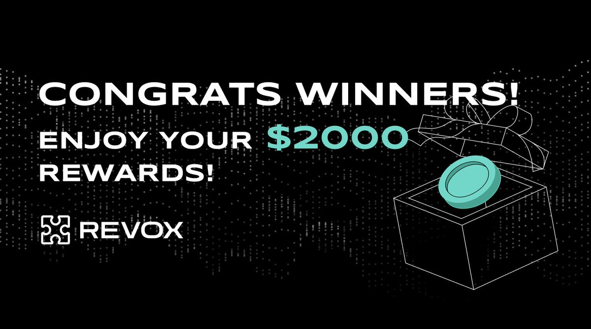 ❤️A BIG THANK YOU for participating in the REVOX brand upgrade campaign! Rewards will be distributed to your wallet: 💵$25 Each for top 10 + 10 lucky winners in Social Engagement 💵$75 Each for top 10 + 10 lucky winners in Onchain Interaction Details: bit.ly/3WBl4kx