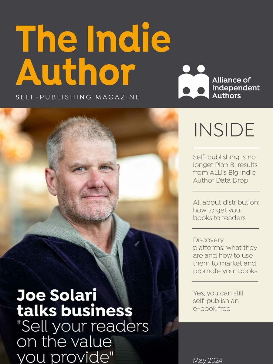 The May 2024 Issue of The Indie Author Magazine (TIA) is Now Available! Members, download and print your copy from your ALLi member dashboard. If you're a non-member, you can purchase the magazine from our store: selfpublishingadvice.org/book-categorie…