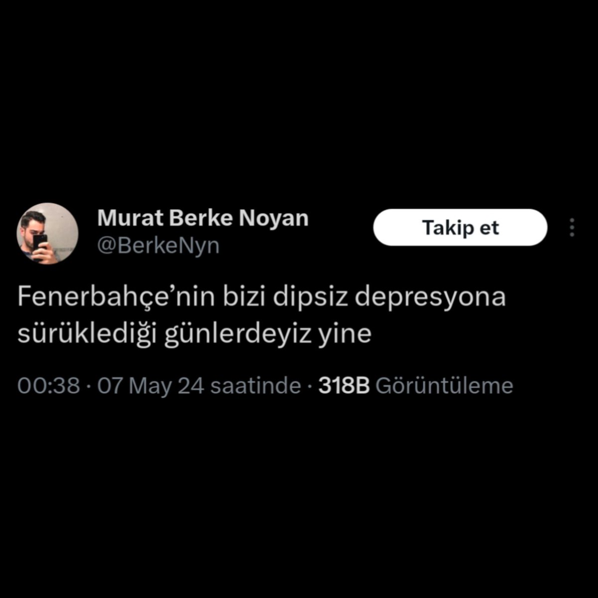 Bir Fenerbahçe taraftarı, Konyaspor maçı sonrası geçirdiği kalp krizi sonucu hayatını kaybetti. Taraftarın maç sonrası paylaşımı: 'Fenerbahçe'nin bizi dipsiz depresyona sürüklediği günlerdeyiz yine.'