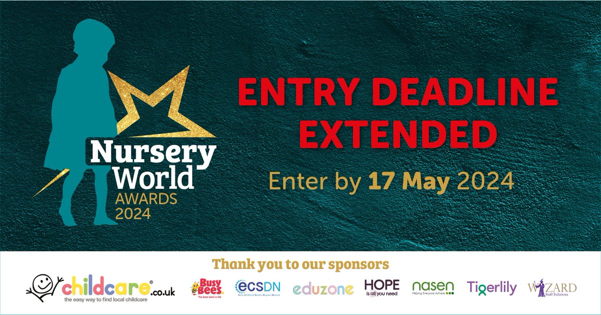Don't miss out - there's only 48hrs left to enter the @NurseryWorld Awards ⏰ We want to shine a spotlight on those individuals who make a difference to the #earlyyears sector – and that individual could be you. Enter now: bit.ly/3SIY94e